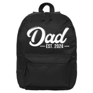 Dad Est. 2024 Soon To Be Dad Pregnancy Announcement 16 in Basic Backpack