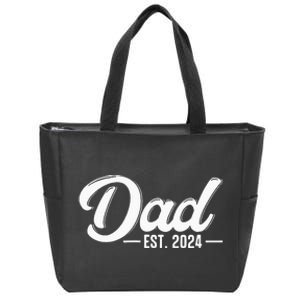 Dad Est. 2024 Soon To Be Dad Pregnancy Announcement Zip Tote Bag