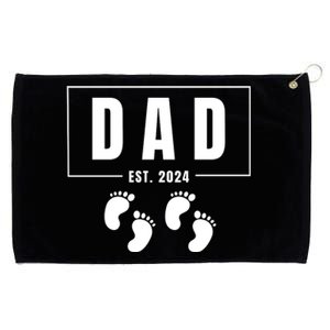 Dad Est. 2024 Fathers Day Expecting Baby Funny New Dad Baby Twins Grommeted Golf Towel