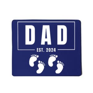 Dad Est. 2024 Fathers Day Expecting Baby Funny New Dad Baby Twins Mousepad