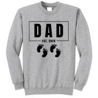 Dad Est. 2024 Fathers Day Expecting Baby Funny New Dad Baby Twins Sweatshirt