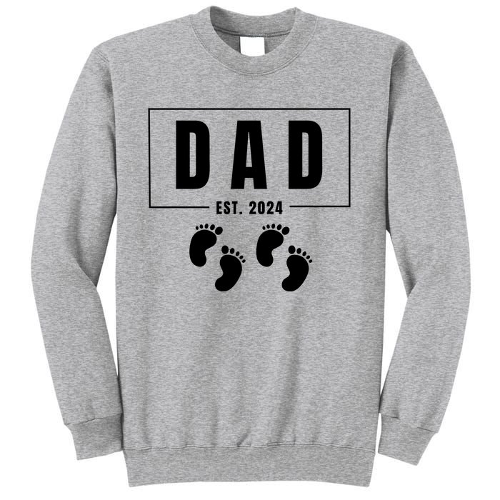 Dad Est. 2024 Fathers Day Expecting Baby Funny New Dad Baby Twins Sweatshirt