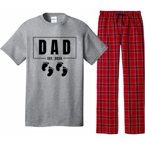 Dad Est. 2024 Fathers Day Expecting Baby Funny New Dad Baby Twins Pajama Set