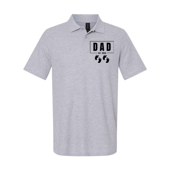 Dad Est. 2024 Fathers Day Expecting Baby Funny New Dad Baby Twins Softstyle Adult Sport Polo