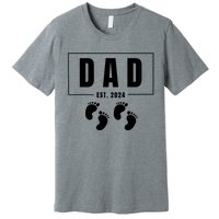 Dad Est. 2024 Fathers Day Expecting Baby Funny New Dad Baby Twins Premium T-Shirt