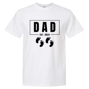 Dad Est. 2024 Fathers Day Expecting Baby Funny New Dad Baby Twins Garment-Dyed Heavyweight T-Shirt