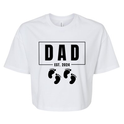 Dad Est. 2024 Fathers Day Expecting Baby Funny New Dad Baby Twins Bella+Canvas Jersey Crop Tee