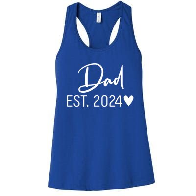 Dad Est. 2024 New Baby Women's Racerback Tank