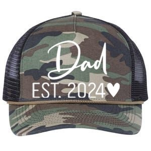 Dad Est. 2024 New Baby Retro Rope Trucker Hat Cap