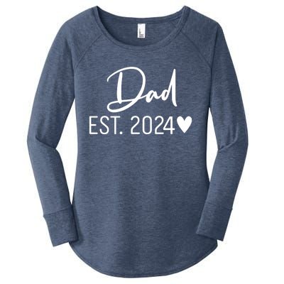 Dad Est. 2024 New Baby Women's Perfect Tri Tunic Long Sleeve Shirt