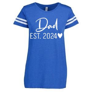 Dad Est. 2024 New Baby Enza Ladies Jersey Football T-Shirt