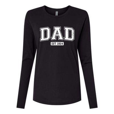 Dad Est 2024 Daddy To Be Gifts New Dad 2024 Expect Baby 2024 Womens Cotton Relaxed Long Sleeve T-Shirt