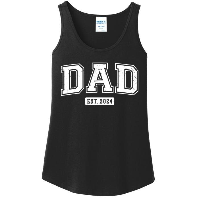 Dad Est 2024 Daddy To Be Gifts New Dad 2024 Expect Baby 2024 Ladies Essential Tank