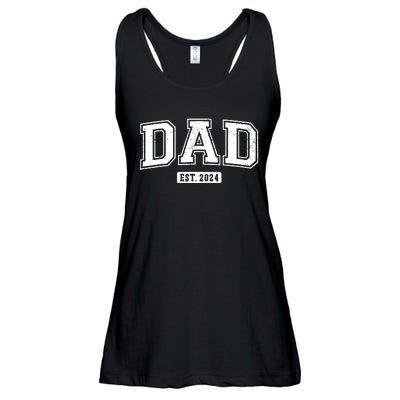 Dad Est 2024 Daddy To Be Gifts New Dad 2024 Expect Baby 2024 Ladies Essential Flowy Tank