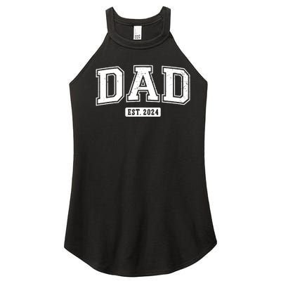 Dad Est 2024 Daddy To Be Gifts New Dad 2024 Expect Baby 2024 Women's Perfect Tri Rocker Tank