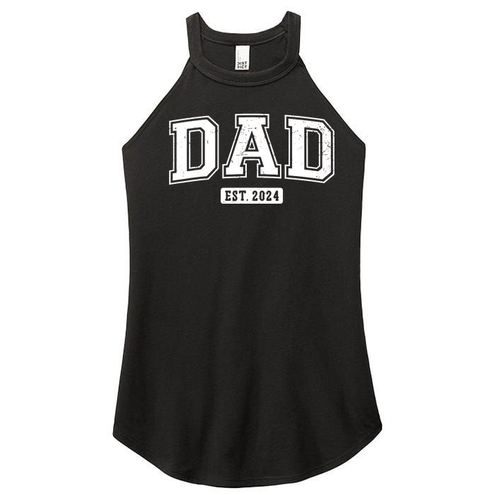 Dad Est 2024 Daddy To Be Gifts New Dad 2024 Expect Baby 2024 Women's Perfect Tri Rocker Tank