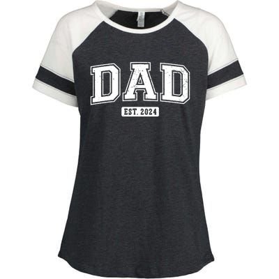 Dad Est 2024 Daddy To Be Gifts New Dad 2024 Expect Baby 2024 Enza Ladies Jersey Colorblock Tee