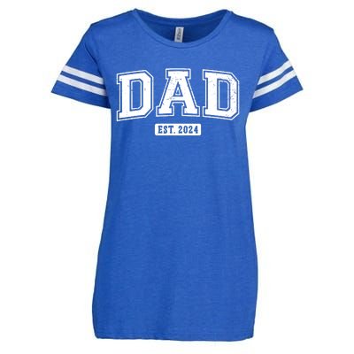 Dad Est 2024 Daddy To Be Gifts New Dad 2024 Expect Baby 2024 Enza Ladies Jersey Football T-Shirt