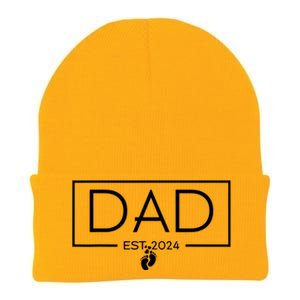 Dad Est 2024 Expect Baby 2024 Father 2024 New Dad 2024 Knit Cap Winter Beanie