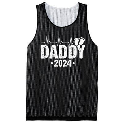 Dad Est 2024 First Fathers Day 2024 Promoted To Daddy Mesh Reversible Basketball Jersey Tank