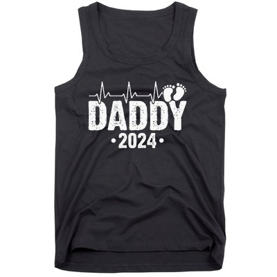 Dad Est 2024 First Fathers Day 2024 Promoted To Daddy Tank Top