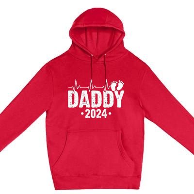 Dad Est 2024 First Fathers Day 2024 Promoted To Daddy Premium Pullover Hoodie