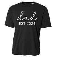 Dad Est 2024 Promoted To Daddy Cooling Performance Crew T-Shirt