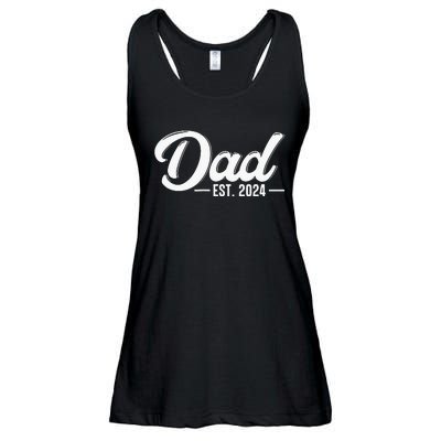 Dad Est. 2024 Soon To Be Dad Pregnancy Announcement Ladies Essential Flowy Tank