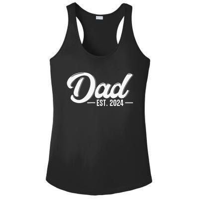 Dad Est. 2024 Soon To Be Dad Pregnancy Announcement Ladies PosiCharge Competitor Racerback Tank