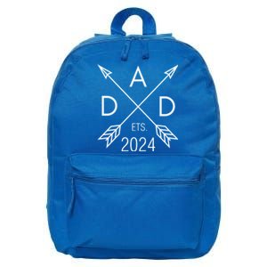 Dad Est 2023 FatherS Day 1st Time Dad New Daddy New Parents Gift 16 in Basic Backpack