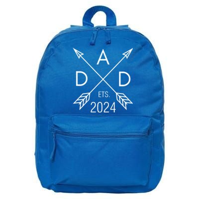 Dad Est 2023 FatherS Day 1st Time Dad New Daddy New Parents Gift 16 in Basic Backpack