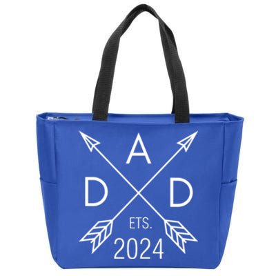 Dad Est 2023 FatherS Day 1st Time Dad New Daddy New Parents Gift Zip Tote Bag