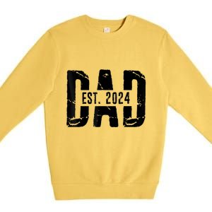 Dad Est. 2024 Gift Dad Fathertobe 2024 Fathers Day Premium Crewneck Sweatshirt