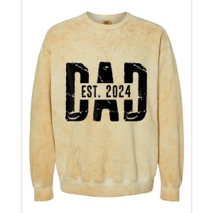 Dad Est. 2024 Gift Dad Fathertobe 2024 Fathers Day Colorblast Crewneck Sweatshirt