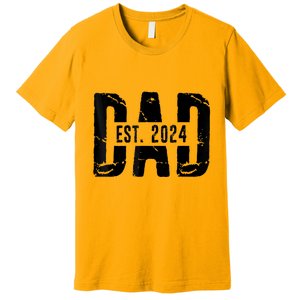 Dad Est. 2024 Gift Dad Fathertobe 2024 Fathers Day Premium T-Shirt