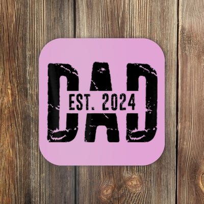 Dad Est. 2024 Gift Dad Fathertobe 2024 Fathers Day Coaster