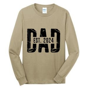 Dad Est. 2024 Gift Dad Fathertobe 2024 Fathers Day Tall Long Sleeve T-Shirt