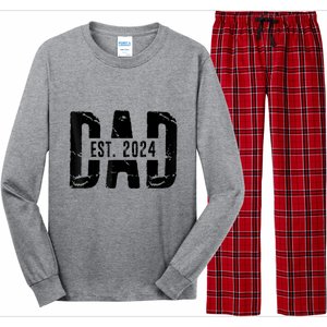 Dad Est. 2024 Gift Dad Fathertobe 2024 Fathers Day Long Sleeve Pajama Set