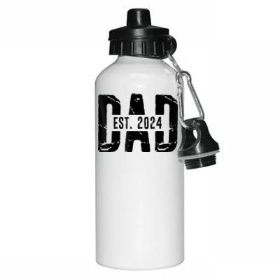 Dad Est. 2024 Gift Dad Fathertobe 2024 Fathers Day Aluminum Water Bottle 