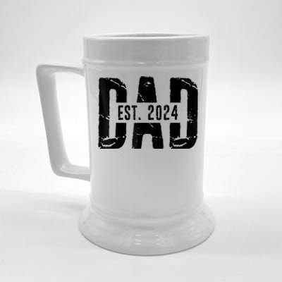 Dad Est. 2024 Gift Dad Fathertobe 2024 Fathers Day Beer Stein