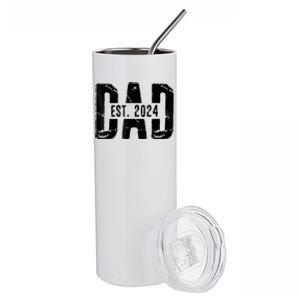 Dad Est. 2024 Gift Dad Fathertobe 2024 Fathers Day Stainless Steel Tumbler