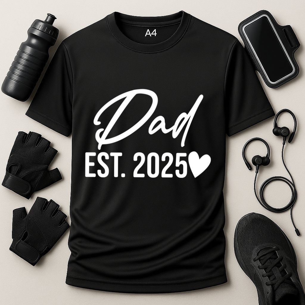 Dad Est. 2025 New Baby Cooling Performance Crew T-Shirt