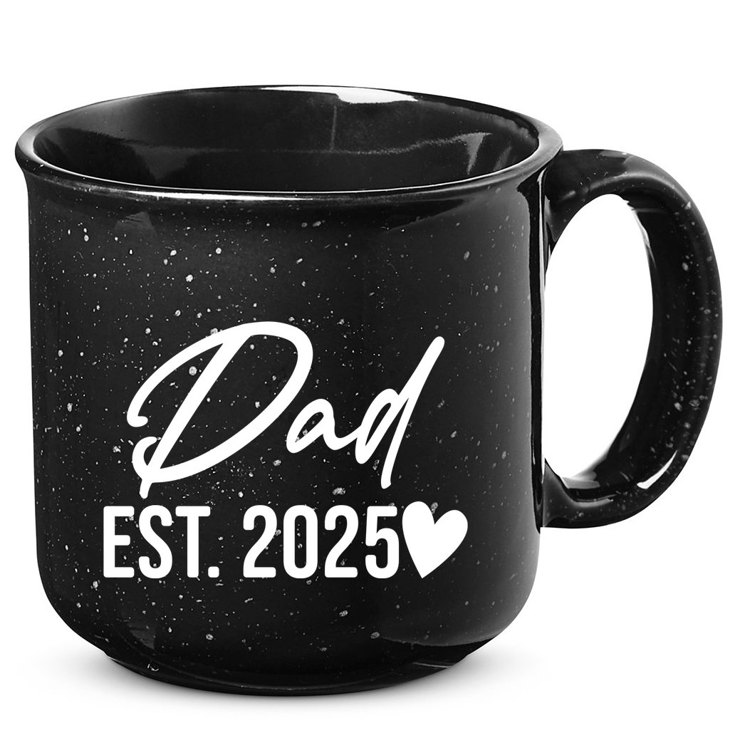 Dad Est. 2025 New Baby 15oz Campfire Ceramic Mug