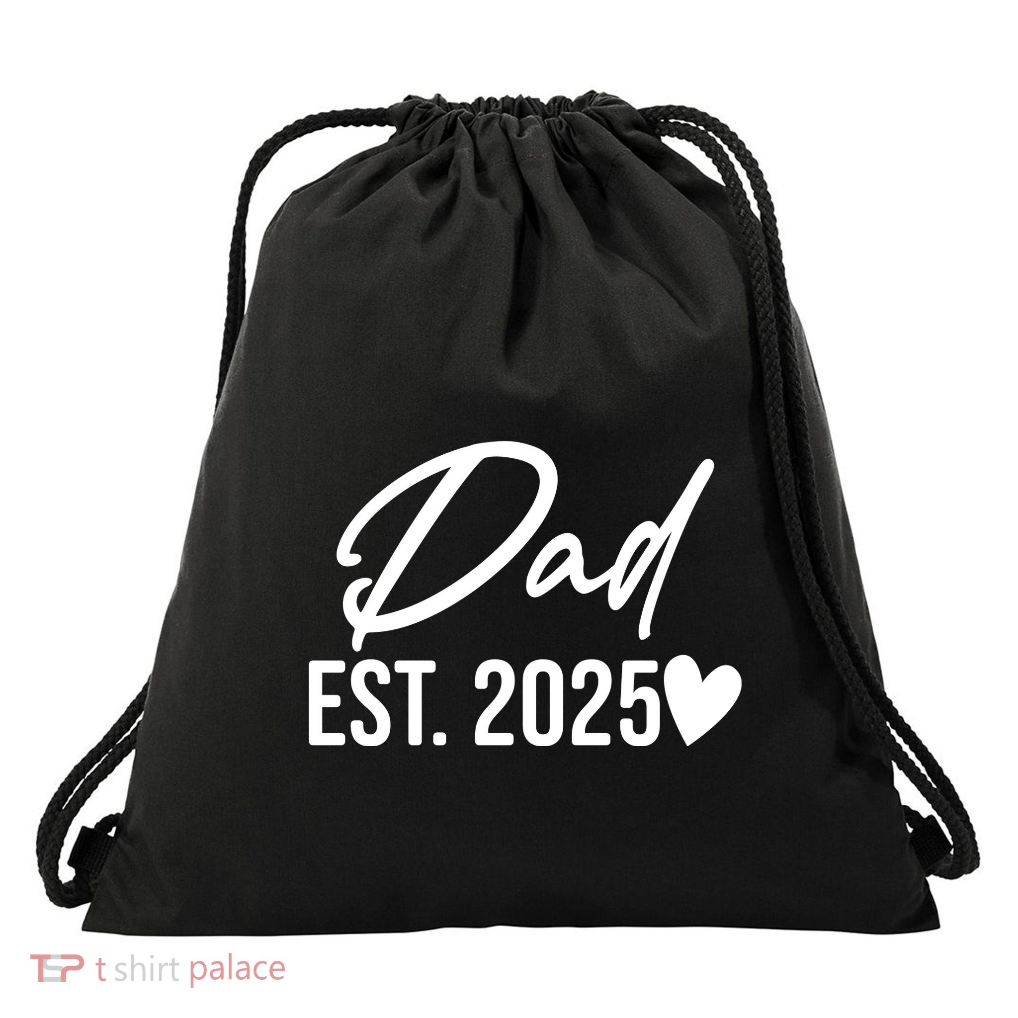 Dad Est. 2025 New Baby Drawstring Bag