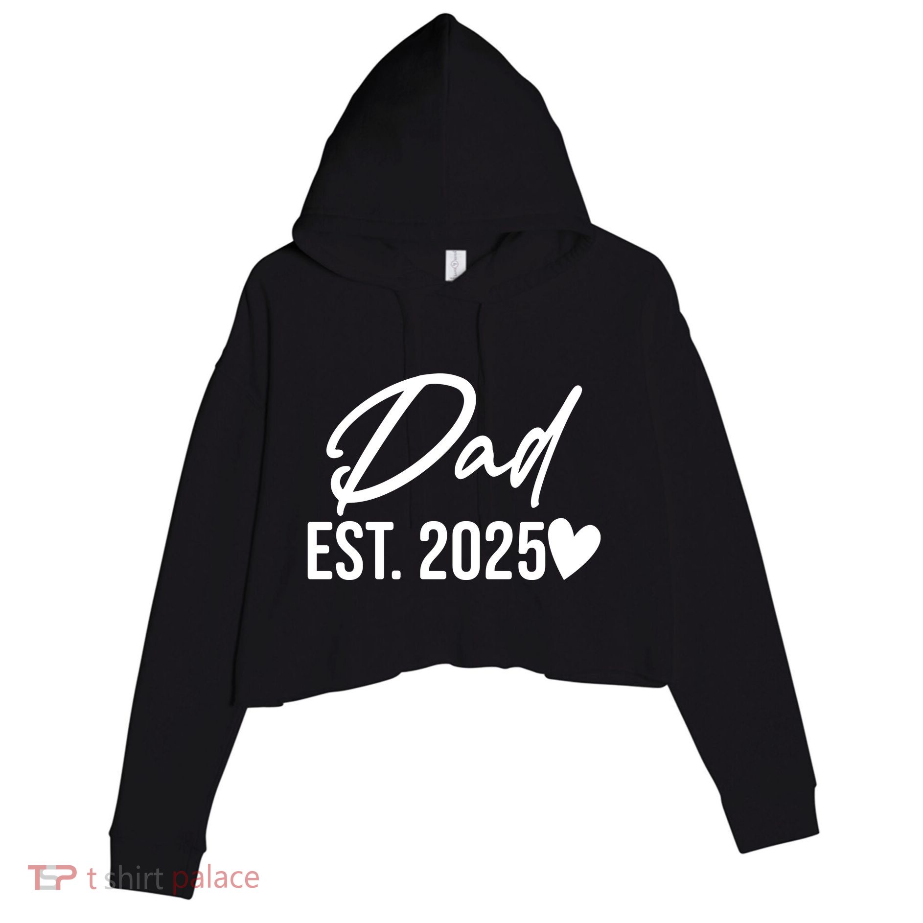 Dad Est. 2025 New Baby Crop Fleece Hoodie