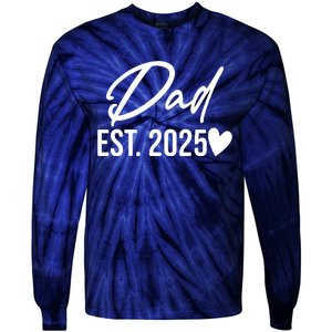 Dad Est. 2025 New Baby Tie-Dye Long Sleeve Shirt