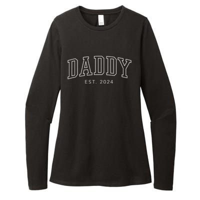 Daddy Est 2024 New Dad Fathers Day Gift Womens CVC Long Sleeve Shirt