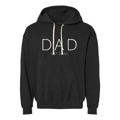 Dad Est. 2024 Promoted To Father Garment-Dyed Fleece Hoodie