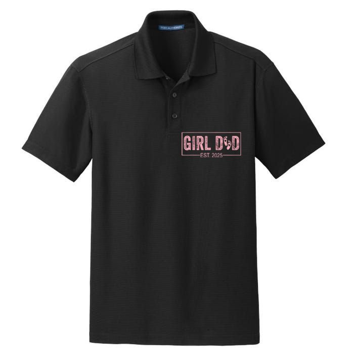 Dad Est 2025 Girl Logo Dad To Be 1st Time Dad Daddy 2025 Dry Zone Grid Polo