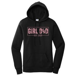 Dad Est 2025 Girl Logo Dad To Be 1st Time Dad Daddy 2025 Women's Pullover Hoodie